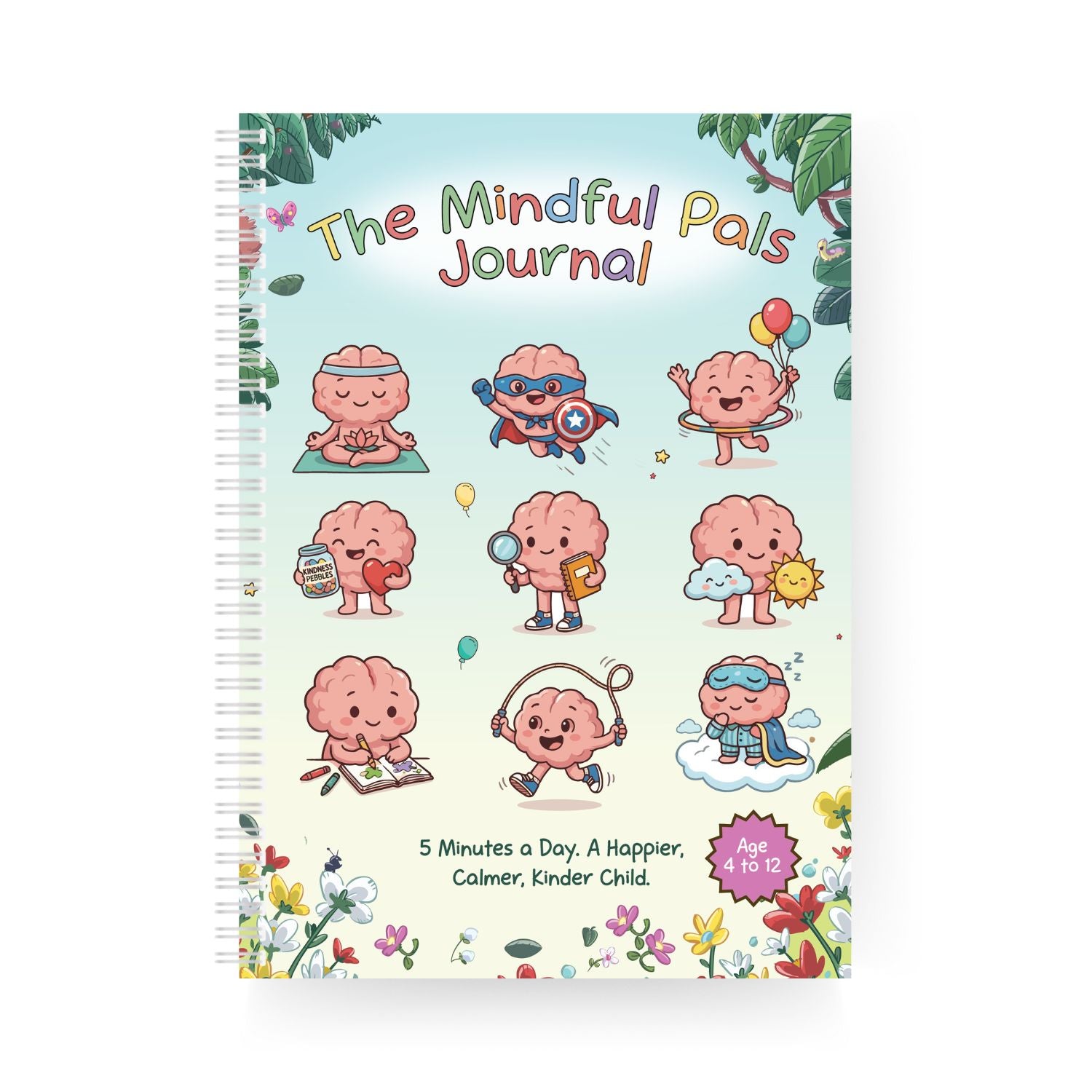 Mindful Pals Journal Kit affirmation cards and sticker sheet for children's mindfulness practice