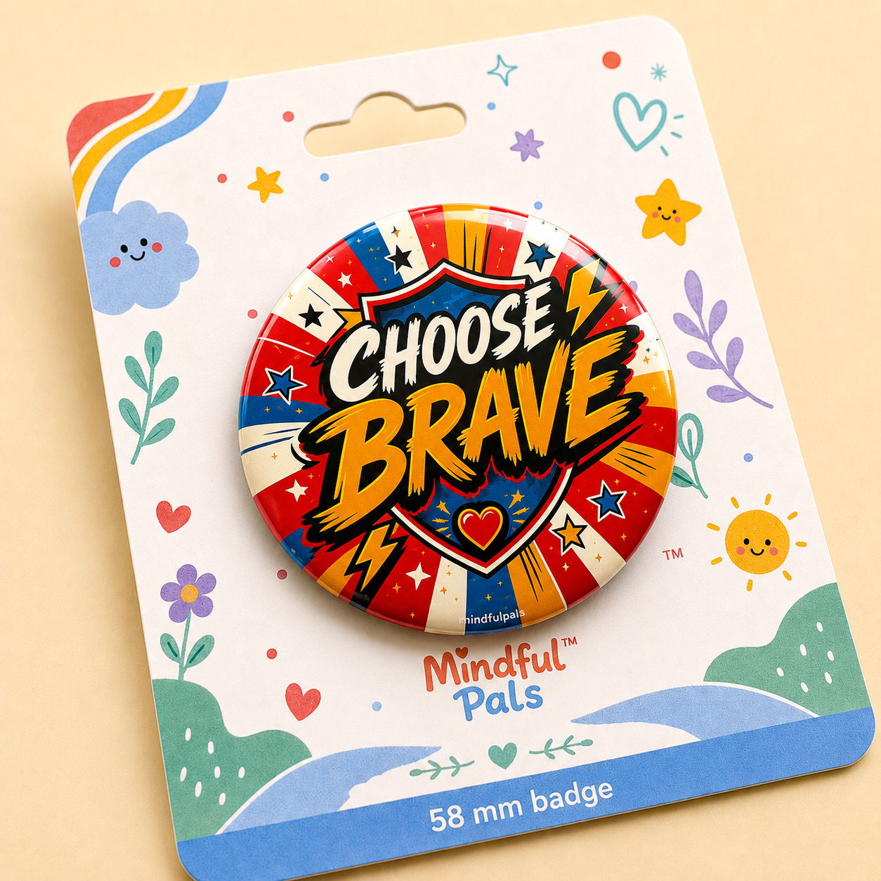 Mindfulpals Badges - 58 mm Quote Badges for Kids