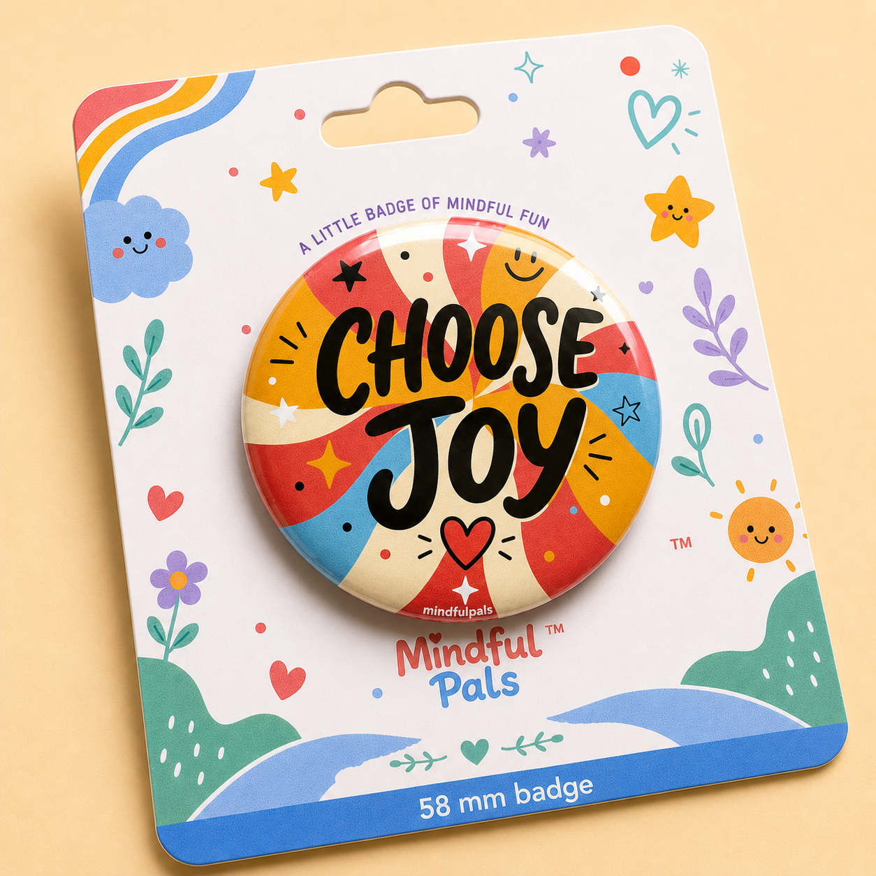 Mindfulpals Badges - 58 mm Quote Badges for Kids