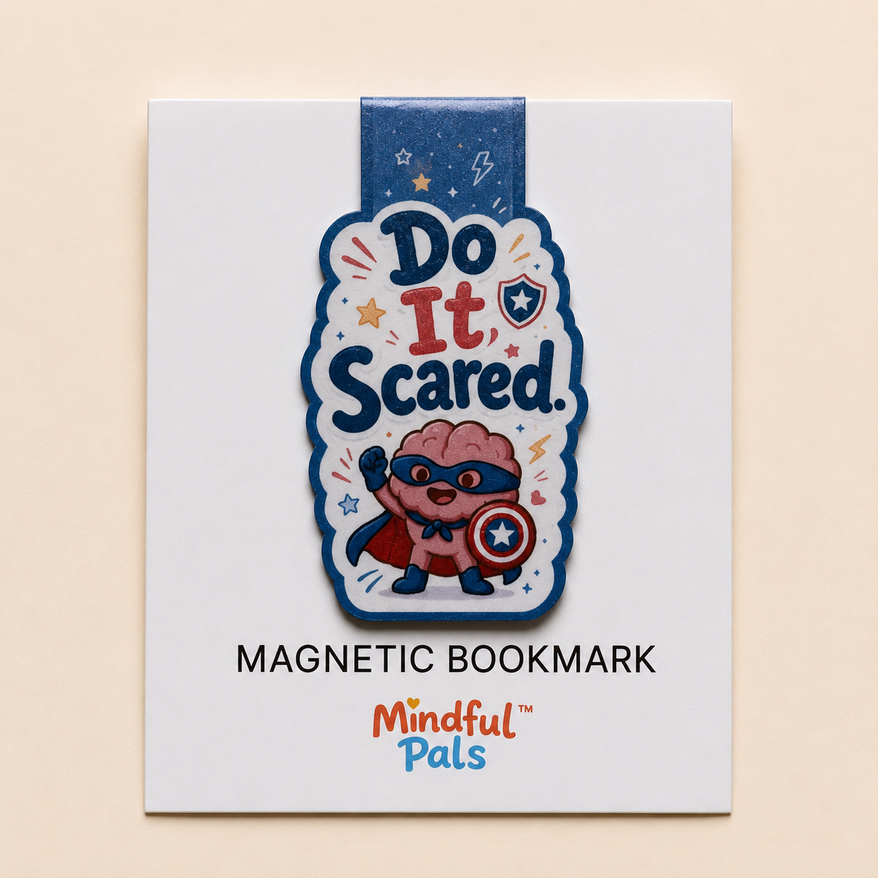 Brave Brio Do It Scared magnetic bookmark for kids