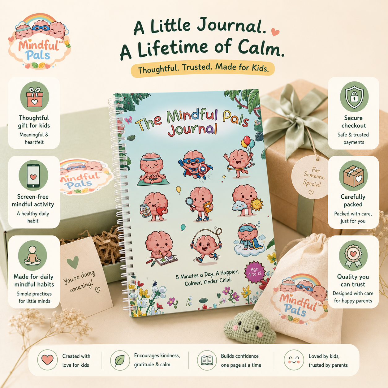 The Mindful Pals Journal - A Playful Mindfulness Journal for Calm, Confident Kids