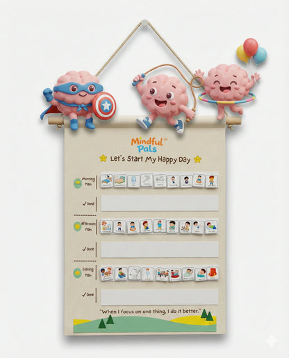 Mindfulpals Daily Routine Tracker — Kids Habit Tracker for Focus, Responsibility & Life Skills (Visual Daily Schedule Chart)
