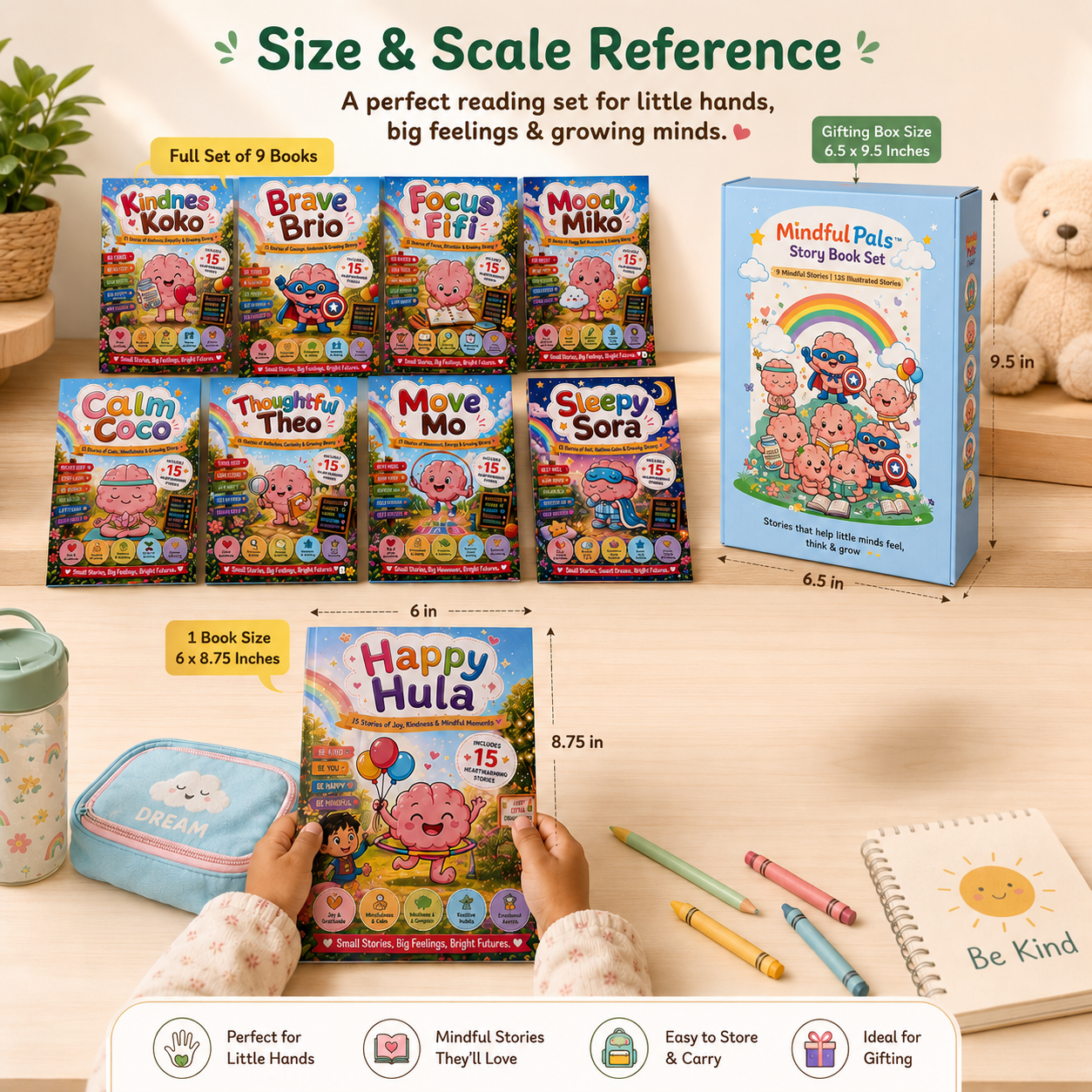 Mindfulpals Story Book Set — 9 Life Skills Books | 135 Illustrated Stories for Emotional Intelligence & Growth (Ages 3–12)