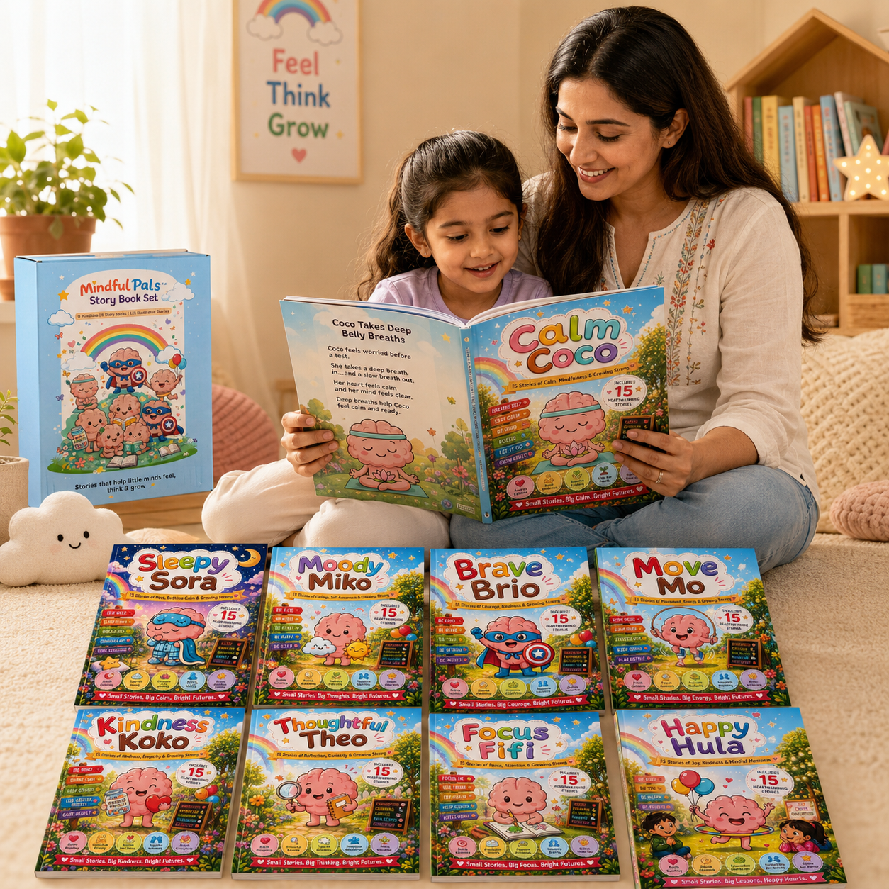 Mindfulpals Story Book Set — 9 Life Skills Books | 135 Illustrated Stories for Emotional Intelligence & Growth (Ages 3–12)